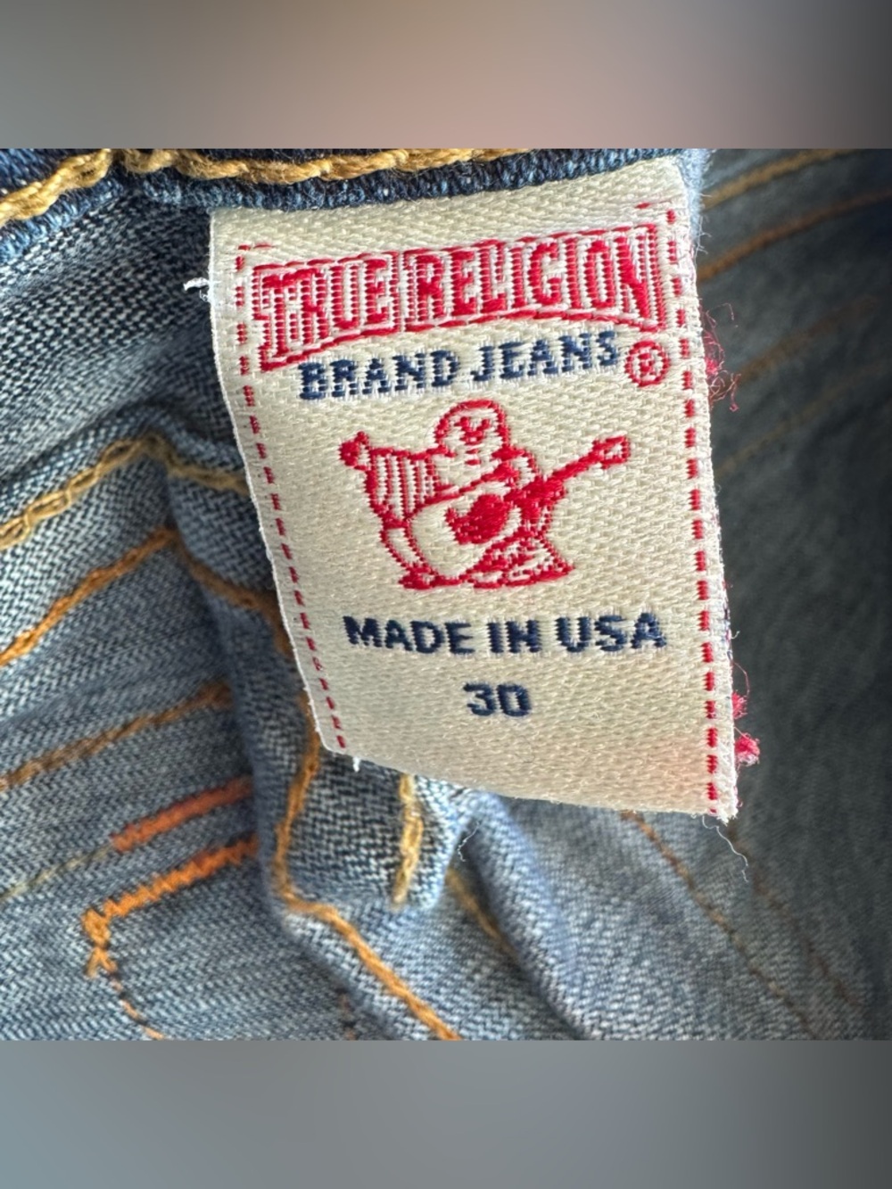 True Religion Joey Low Rise Flare Jeans Dark Blue Denim Distressed y2k 00s - Picture 12 of 14